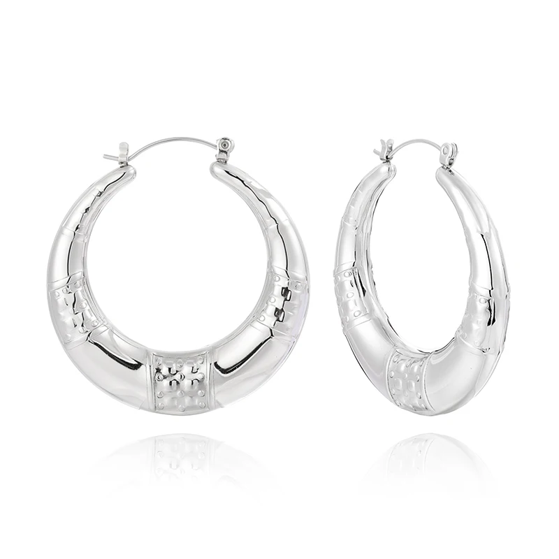 

361L stainless steel circle point hollow women earrings jewelry