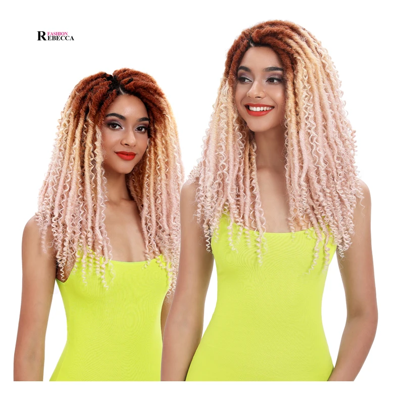 

Rebecca Fashion 24Inch 40Stands Synthetic Curly Afro Twist Soft Dreadlocks Braids Goddess Faux Locs Crochet Hair
