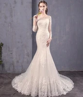 

Robe de mariage 2019 tradition wedding dress long sleeve chinese mermaid wedding dress bridal wedding dress ball gowns