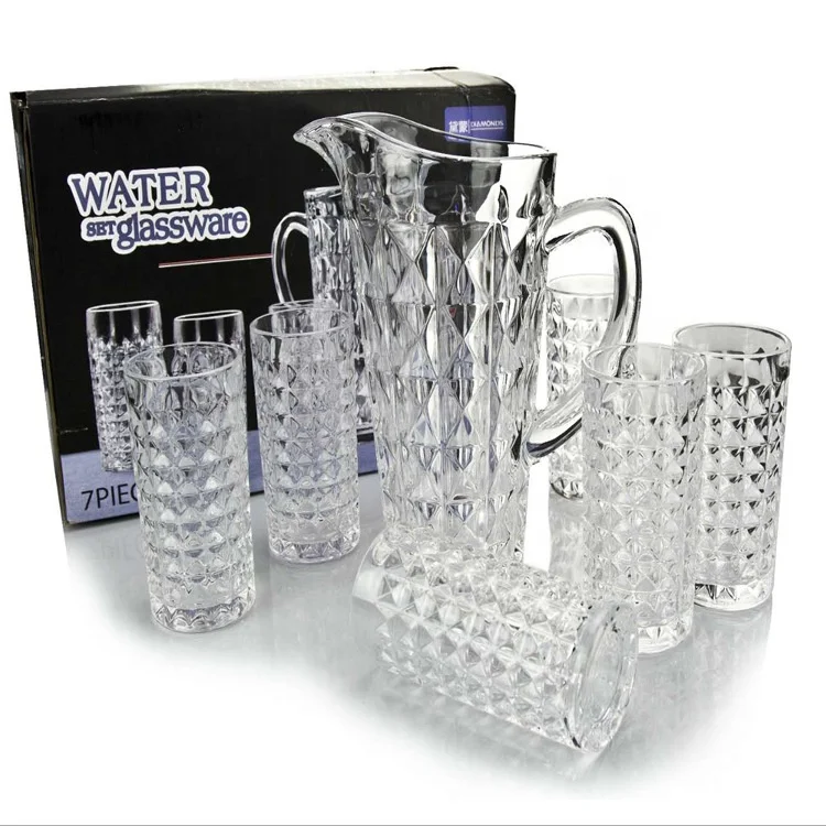 

Wholesale Fancy Set Of Pitcher Glass Large Carafe Water Jug