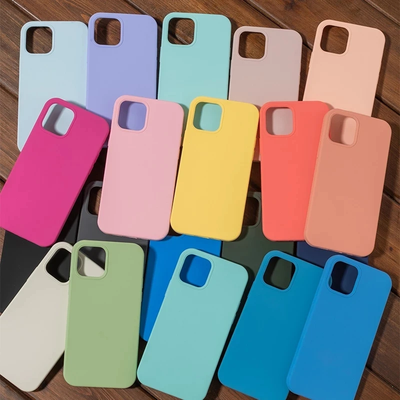 

With Camera Protective Fashion Design Logo Or No Logo Liquid Silicone Case for iPhone 13 with Mictro Filber Inside Back Covers, 64 colors for choose