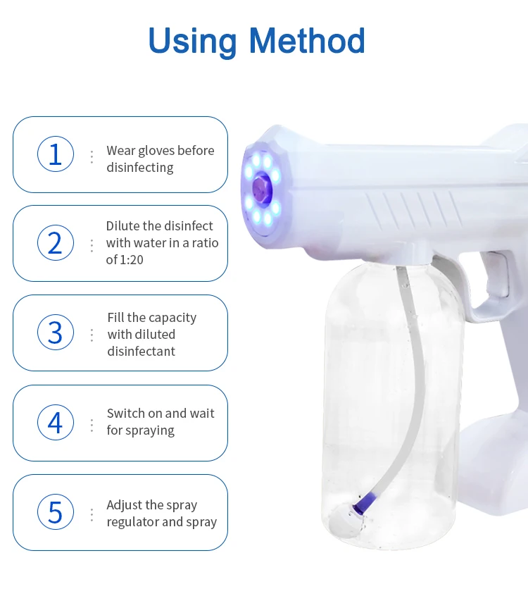 
Rechargeable UV Light Spray Portable Cordless Fogger Automatic Handheld Spray Gun Electric Sprayer 