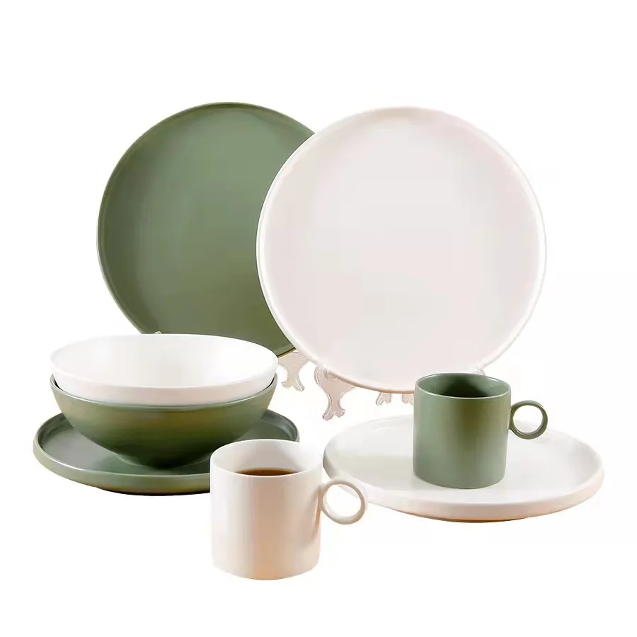 

Eco Friendly Tableware OEM Customized Pattern Stoneware Color Feature ceramic dinner set