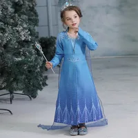 

Hot sale baby cute girls elsa dress cosplay party costume frozen elsa 2 princess dress RZ118031