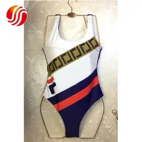 

Fashion F Letter Printed Classic High Waist Summer Beach Swimsuits Women