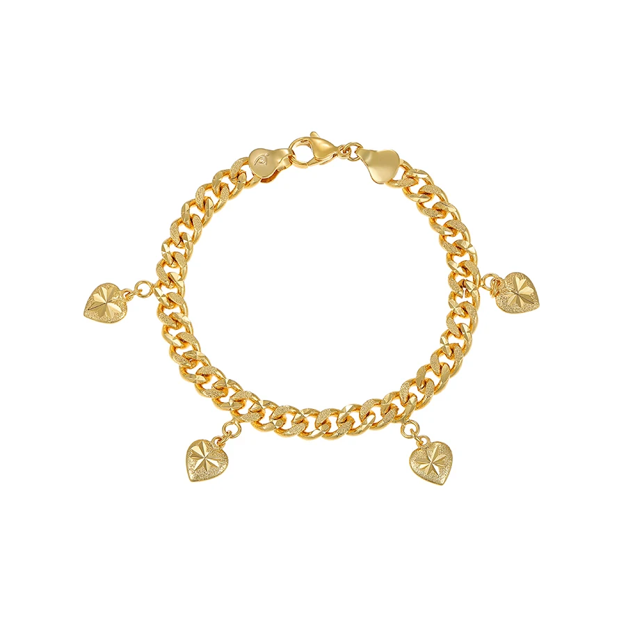 

bracelet-1 xuping Personalization Collection Gold Plated Heart Symbol Charm Chain Bracelet for Baby