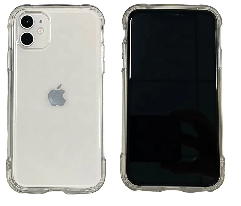 

Good Sale Air Cushion Shock Stock Soft Tpu Clear Phone Case For Iphone 11 Pro Max, Clear, clear grey