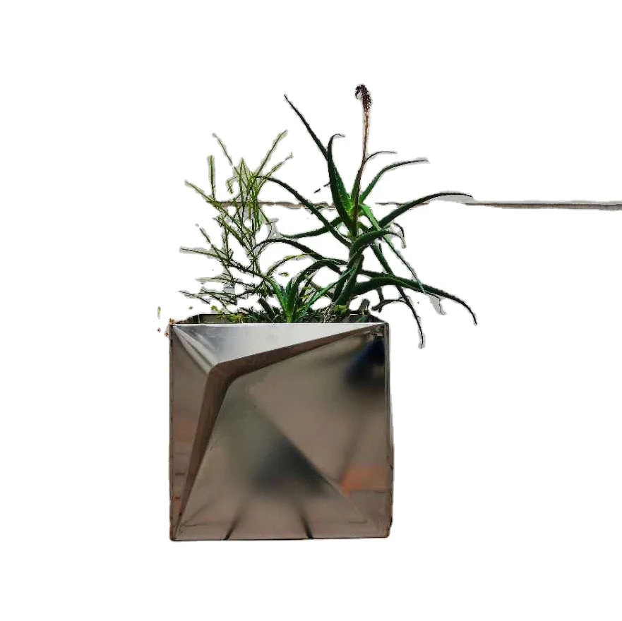 

3D Metal Stainless Steel Flower Pots Planter Garden in Bulk, Customized