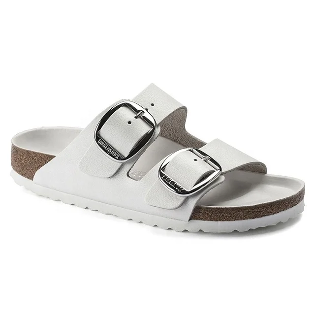 

Hot Sale Flat Cork Sole Double Buckle Strap Unisex Beach Sandals, Picture