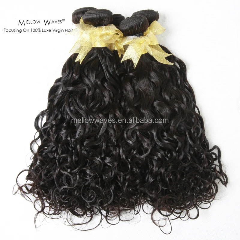 

Mellow Wave 100% Virgin Human Hair Natural Curly Bundle Natural Color Human Hair Bundle 10 A Grade Virgin Peruvian Hair Bundle, Natural colors