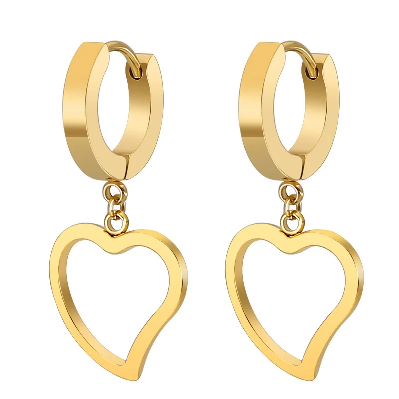 

316L customised 925 heart earring women's heart bead earring stainless steel heart drop earring, Customized