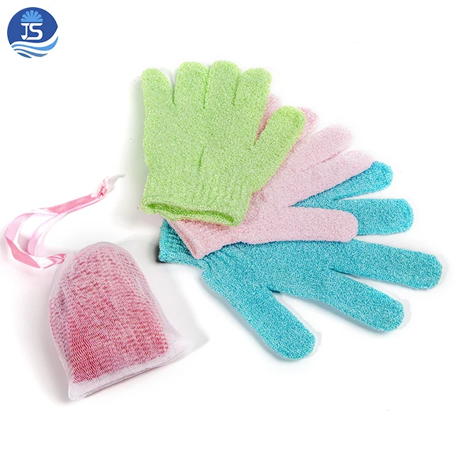 

Wholesale Nylon Single Color Bath Gloves Exfoliate Exfoliating Glove Remove Dead Skin, Customized color