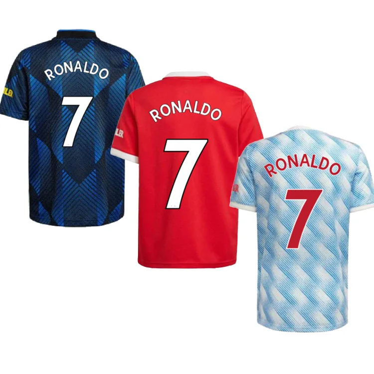 

Cristiano Ronaldo Mans United New Season No. 7 Ronaldo Jersey Thailand Quality #CR7 Soccer Jersey Embroidery Logo, Custom color