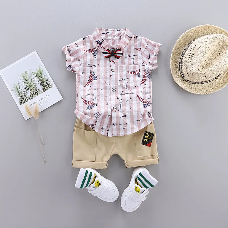 

2021 Amazon New Trendy Cotton Clothes Sets Little Boys Kids Clothing Sets