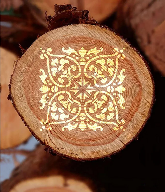 Laser Cut Painting Flower Stencil Floor Wall Tile Fabric Wood Plastic