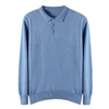 Fall new stylish pure color Polo collar design men cashmere knitwear sweater with high quality