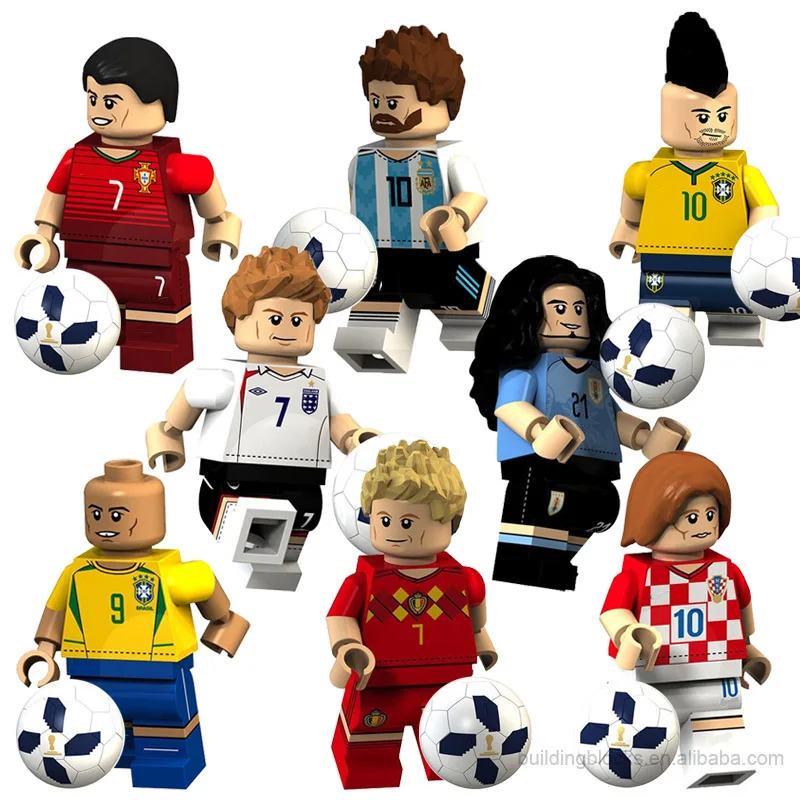 

Famous World Sport Football Player Messi Neymar Nazario Character Mini Building Block Figure Toy Bricks XT1003