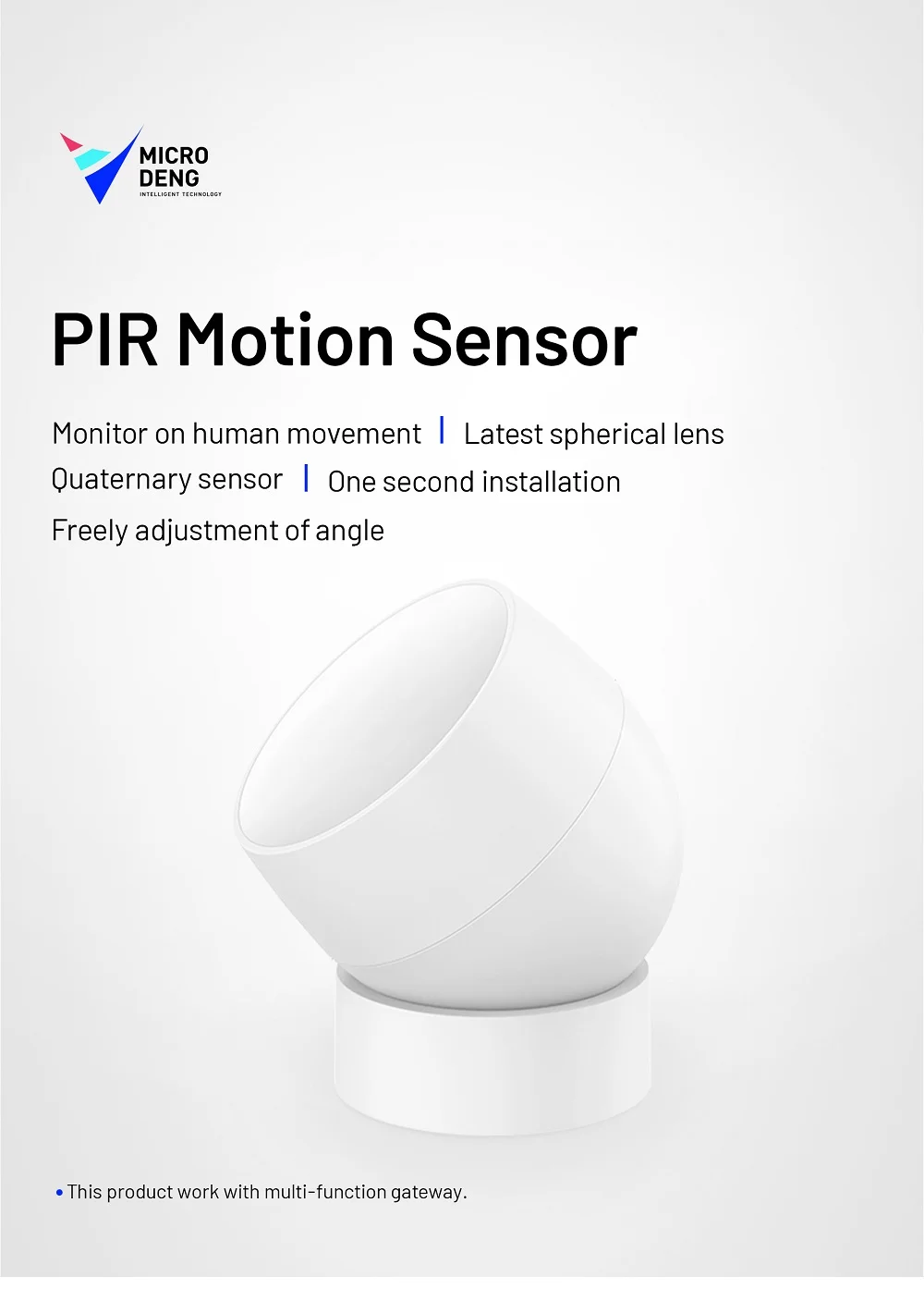 Smart Home Solution Zigbee PIR Sensor Infrared Motion Sensor with Gateway Automatic - ANKUX.COM