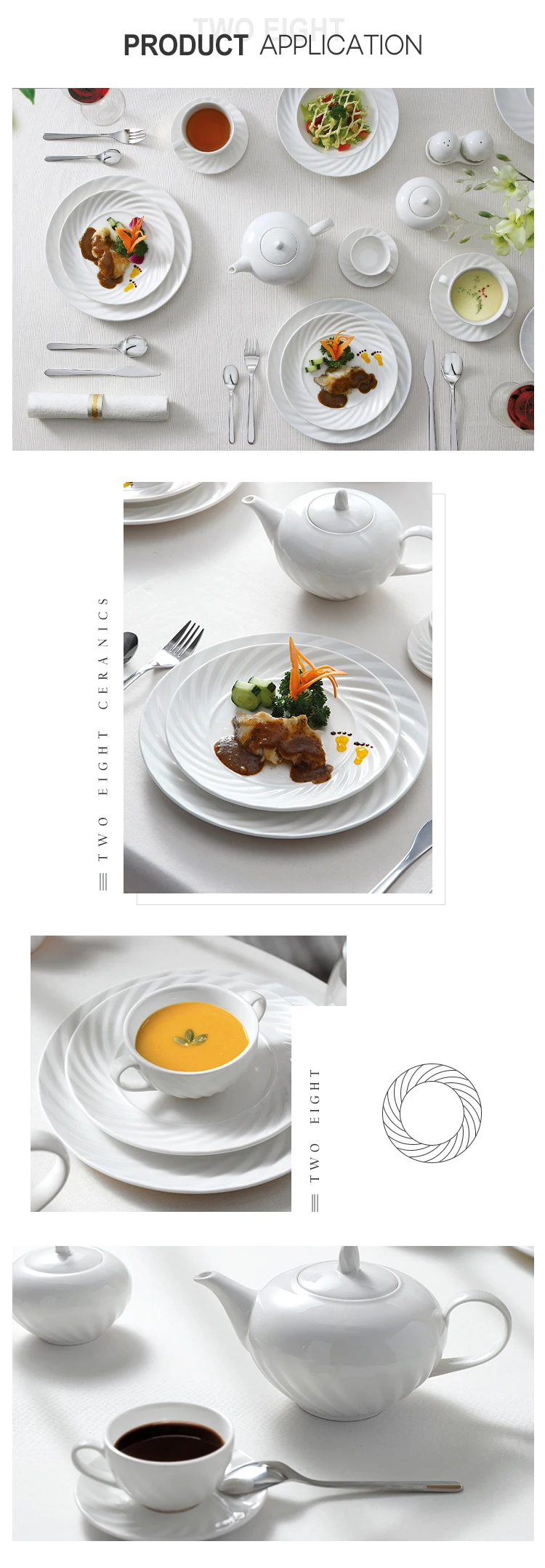28 Ceramics High Quality SGS/FDA/LFGB Restaurant Dinnerware Sets, Luxury Dinner SetWhite Italian Tableware<