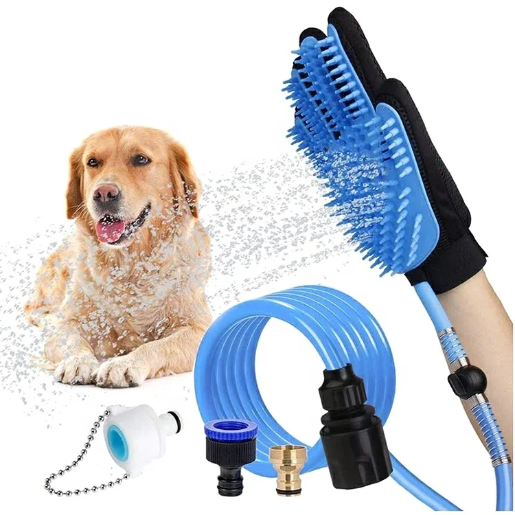 

Portable Pet Bathing Tool Dog Shower Hair Remover Bathing Tool Dog Shower Sprayer Pet Grooming Gloves