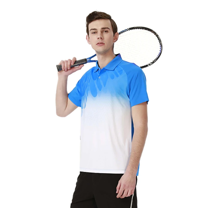 

2021 new Men tennis training tops shirt Uniform 88% polyester 12% spandex Adults Sportswear sport polo tennis Shirt