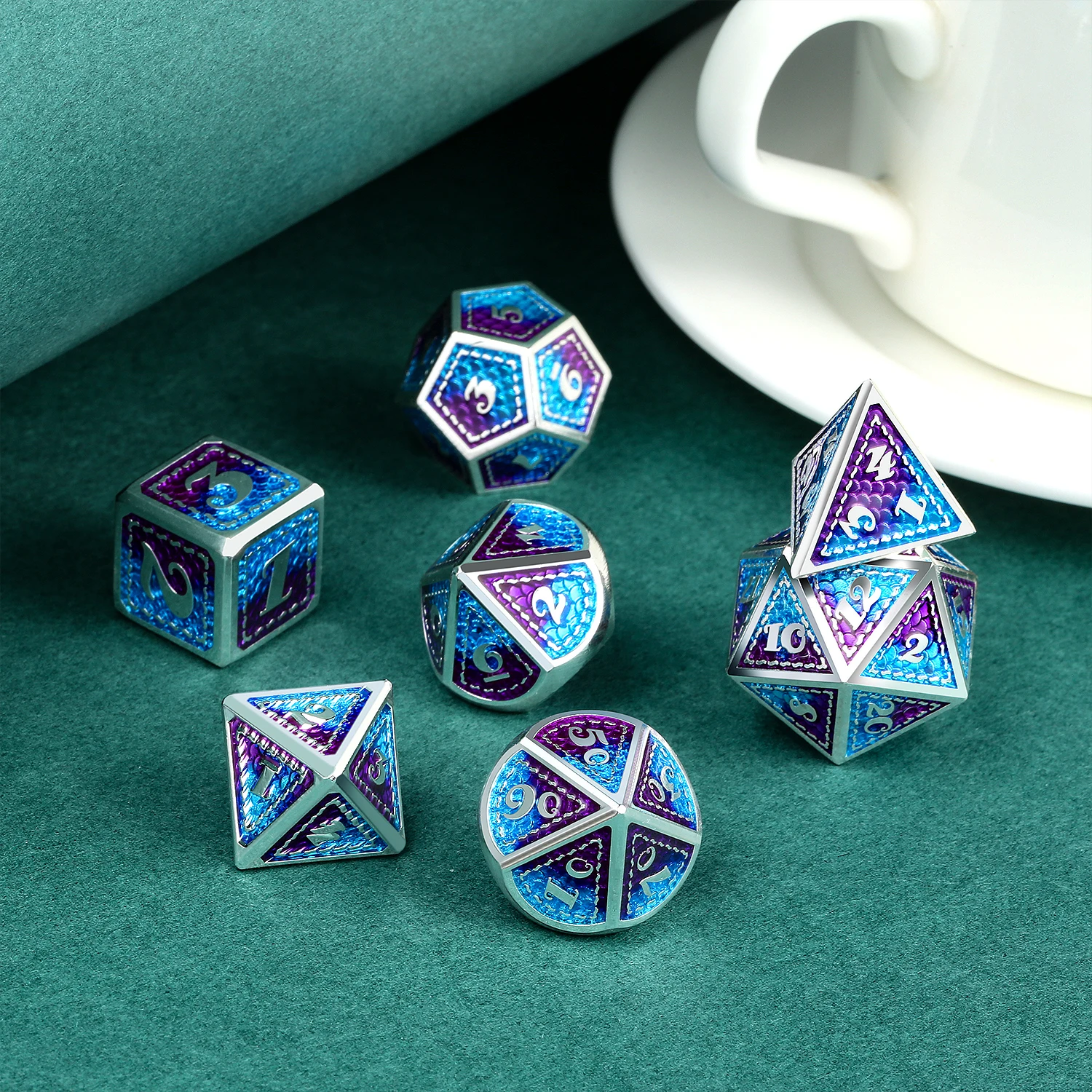 

7 PCS metal Dnd Dice Dungeons And Dragons DND Polyhedral Metal Dice Set