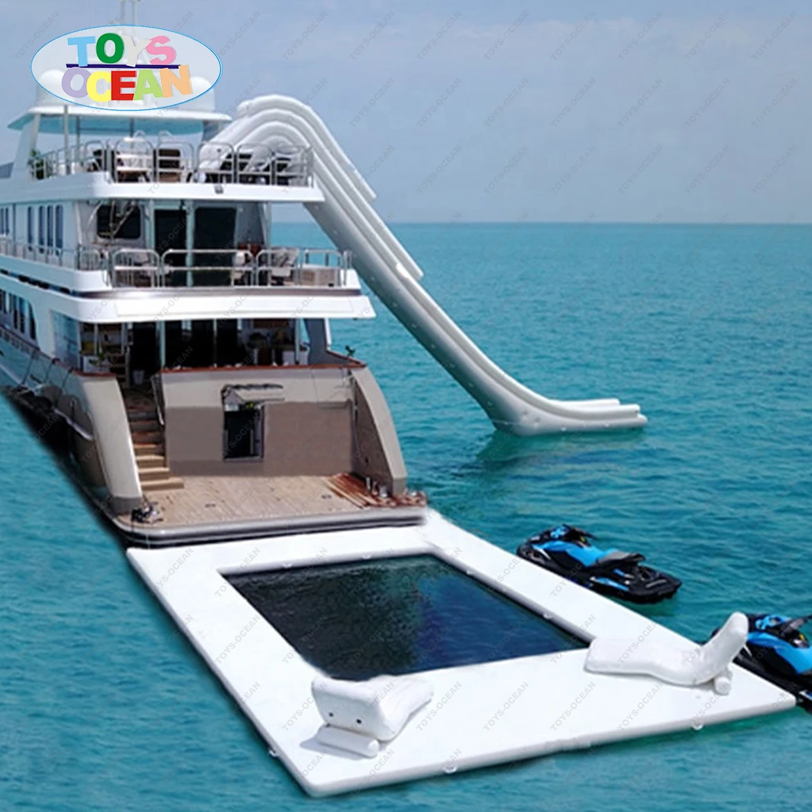 

customized Inflatable Yacht Swimming ocean Pool With Net