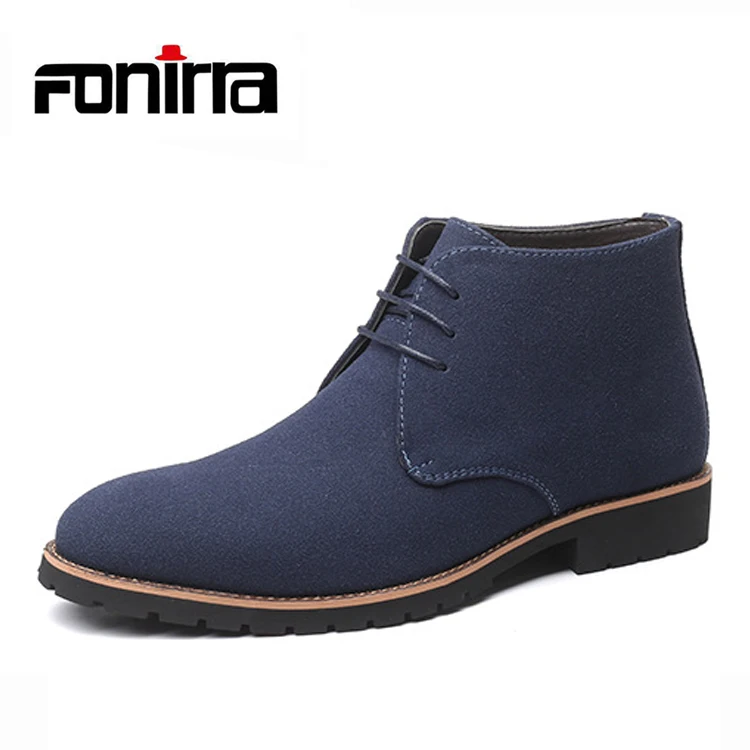 

Wholesale Roman ankle big size winter boots for men casual leather chelsea boots, Black/brown/blue