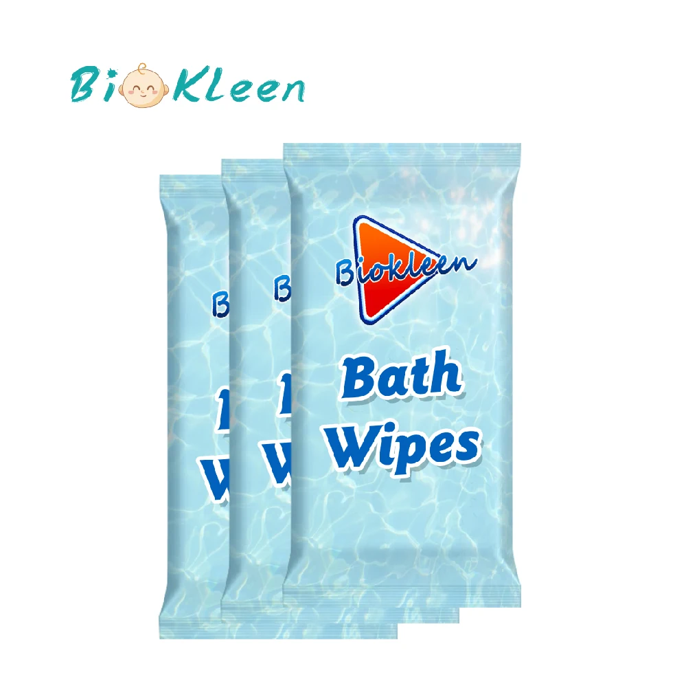 

Biokleen Biodegradable Disposable Flushable Organic Adult Bathing Cleaning Wet Washcloths Wipes For Adults