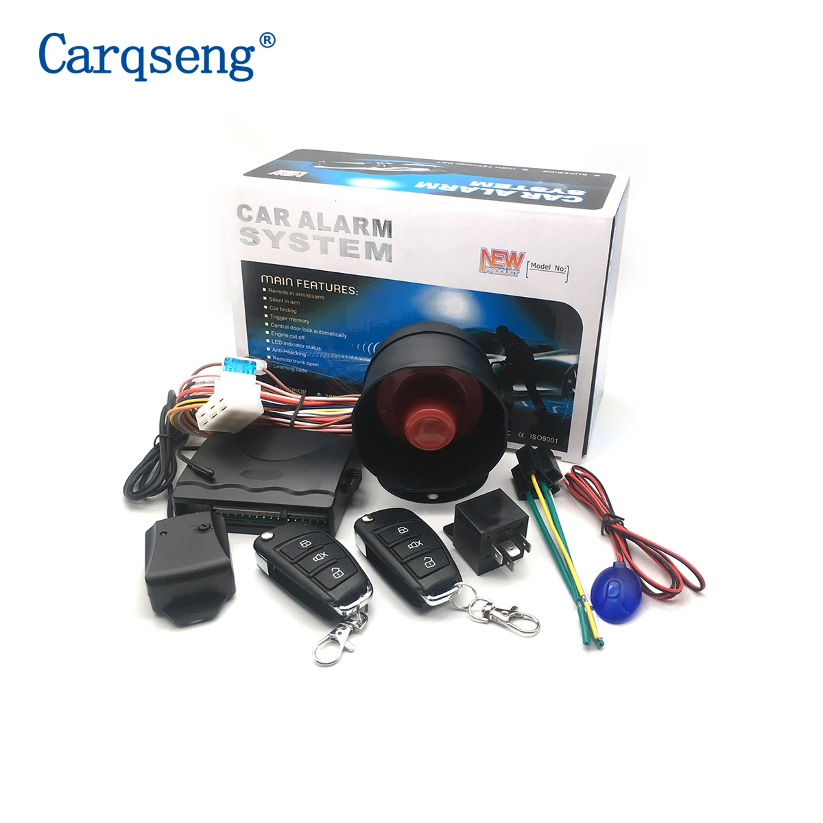 

Carqseng Car Alarms Security System Keyless Entry Siren Remote Control Burglar Alarm With Central Door Lock Unlock System