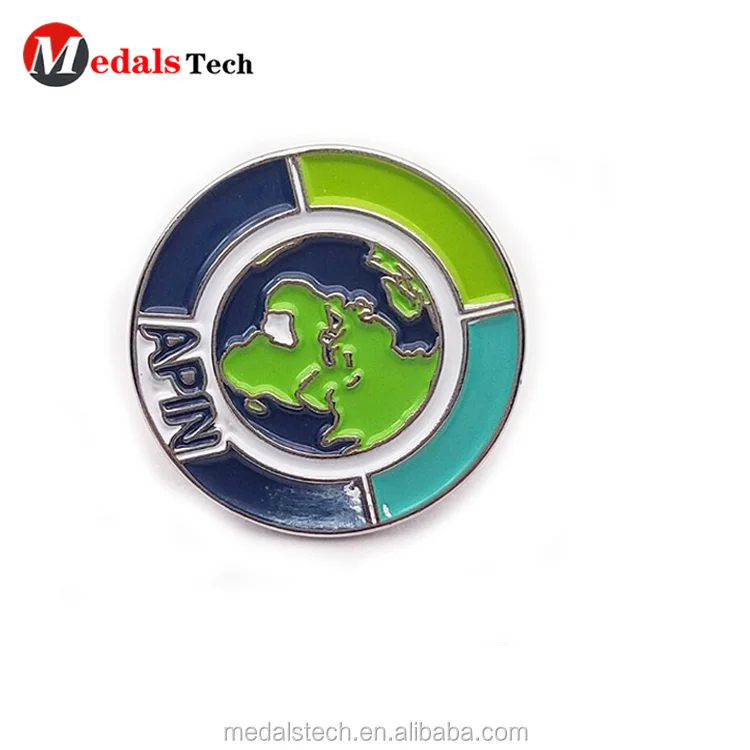 Round shaped custom logo soft enamel academic uniform lapel pin