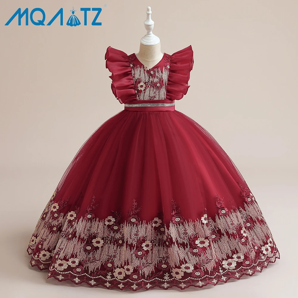 

MQATZ Wholesale Flower Party Wear Short Sleeves Fashion Gown Birthday Dress Embroidery Party Frock girls frocks dress For Baby