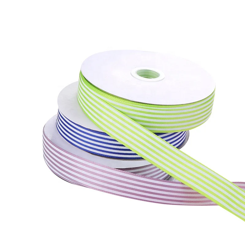 

2021 New Design Custom 100% Polyester Print White Logo on Grosgrain Ribbon For Gift Packing