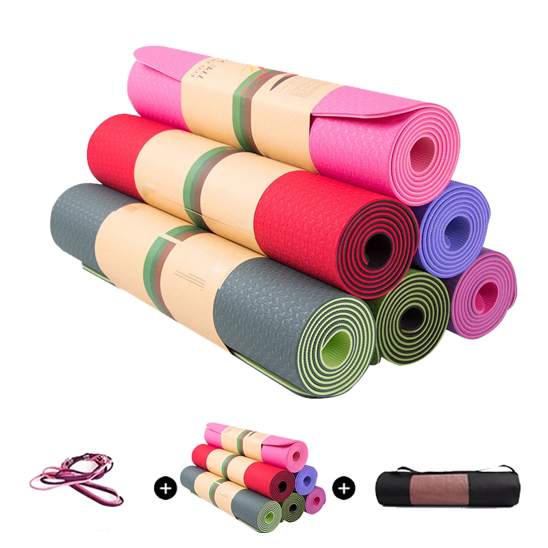 

China Supplier Yoga Mat Dropshipping India Market Yoga Mat With Carrying Strap, 12 colors and customizable