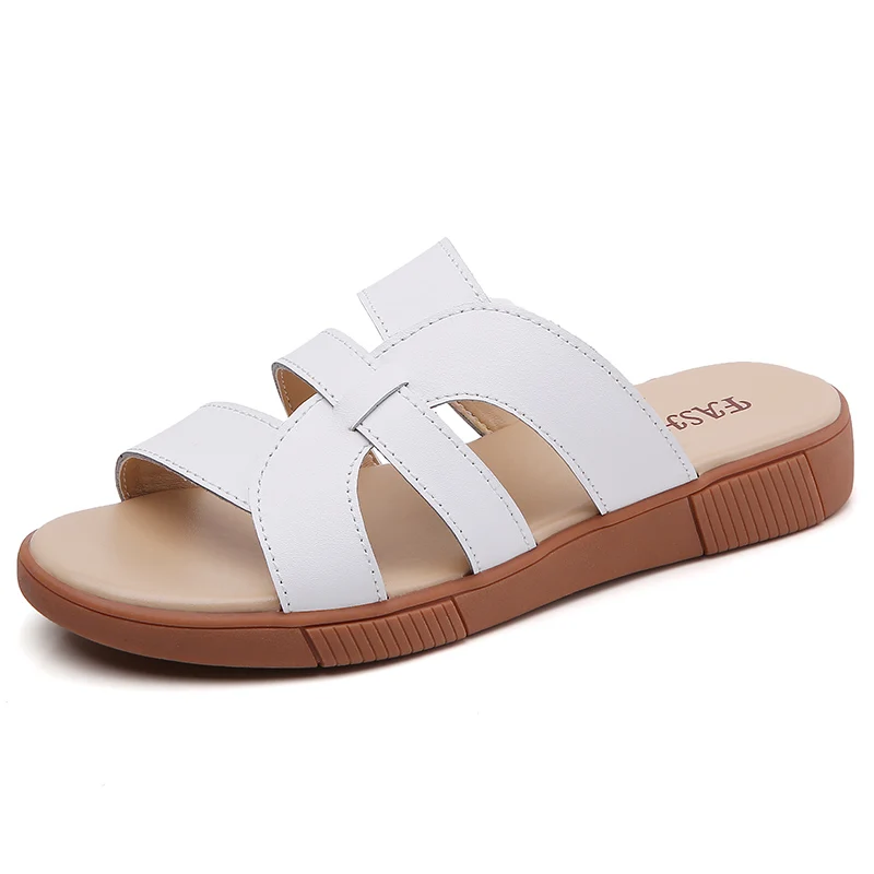 

Fancy Summer Ladies Leather Slides Wholesale Women's Slippers