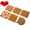 Wooden Vintage Placemat Cup Coaster Creative Cute Animal Table Mat Shape For Bar Coffee And Tea Holder Gift