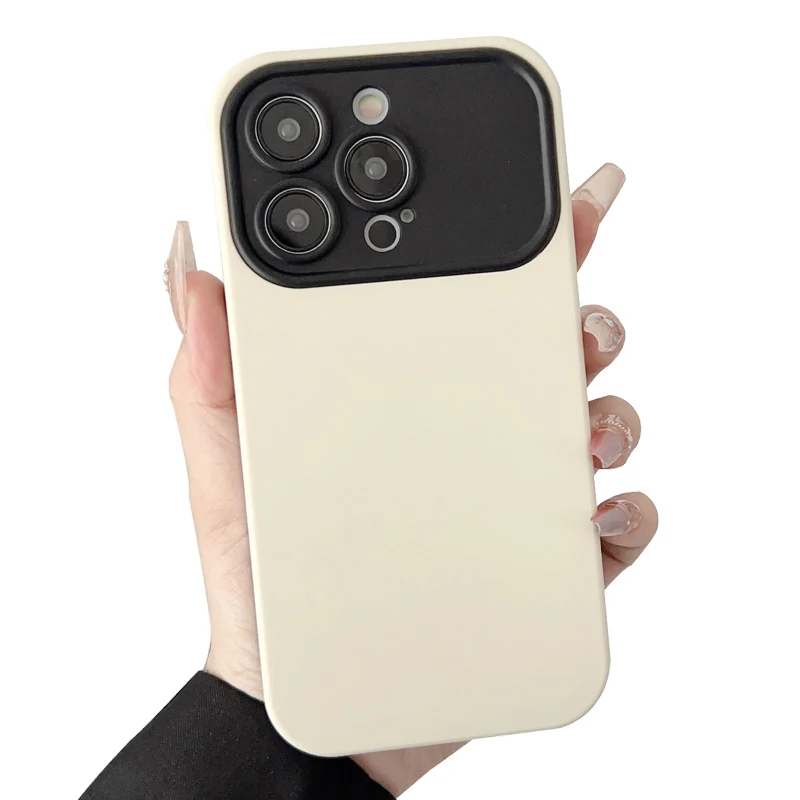 new arrival large window camera protector phone case for iphone 14 pro max 13 12 11 x xr xs matte soft silicone shockproof cover