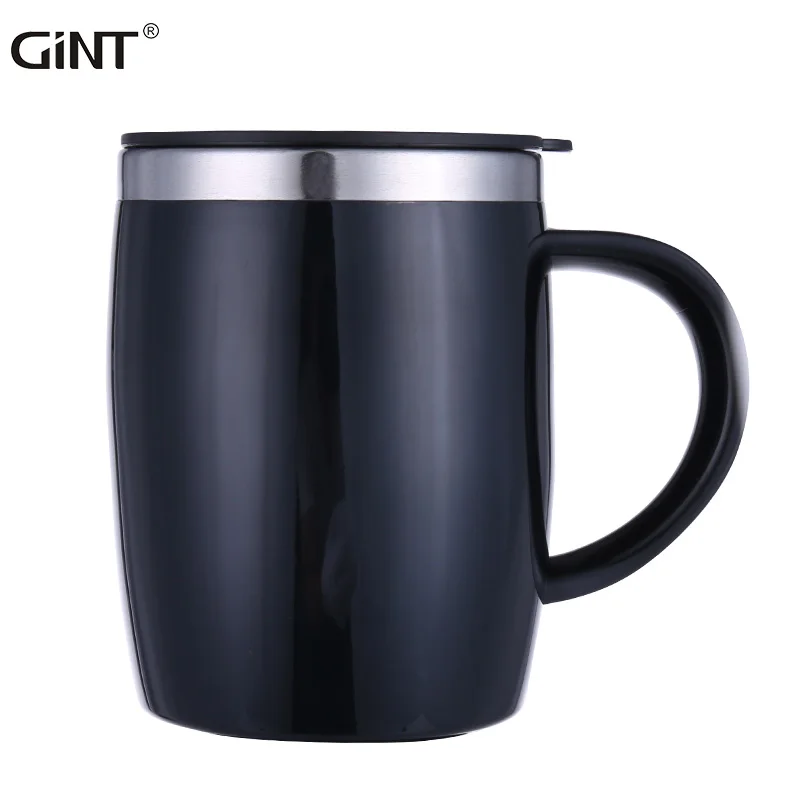 

Hot Selling PP Lid Customer Logo Double Wall Round Handle Coffee Water Mug