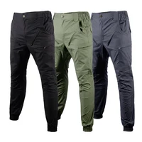 

Whfronter New Arrival Causal Green Cargo Pants Elastic hem Skinny