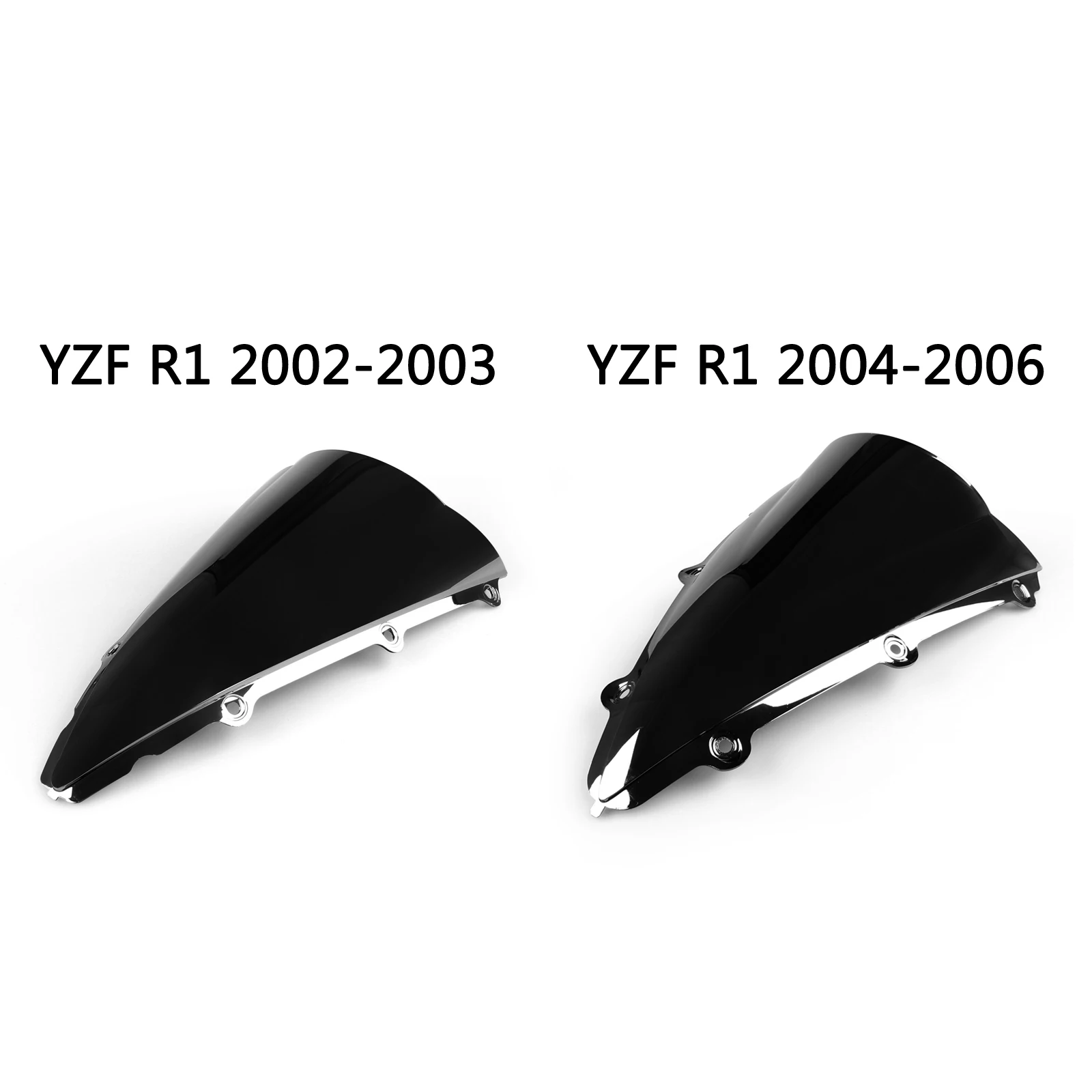 TCMT Black Double Bubble Windshield Windscreen Fits For Yamaha YZF 1000 YZF R1 2007 2008