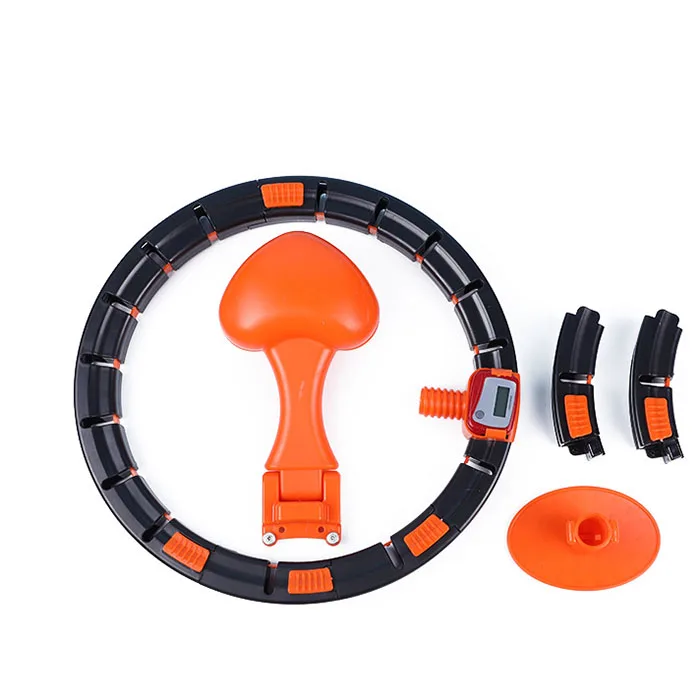 

Drop shipping gym equipment exercise fitness home color box fitness weighted fat slimming body smart hoola hoop, Red,orange