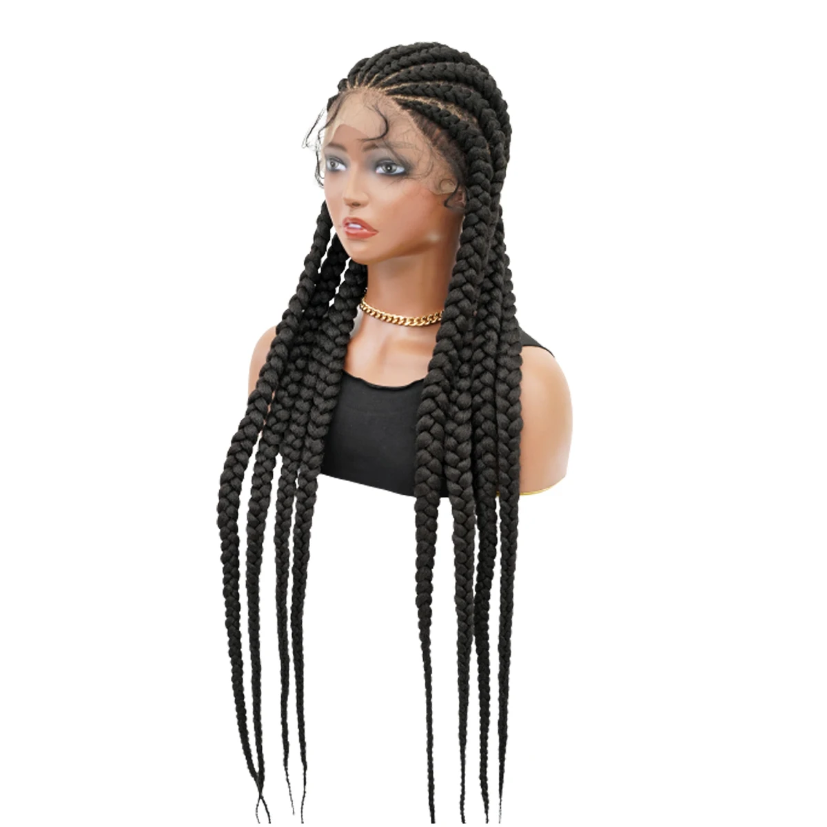 

Full Head Lace Front Box Braided Wigs With Baby Hair Extra Long glueless braid wigs wholesale