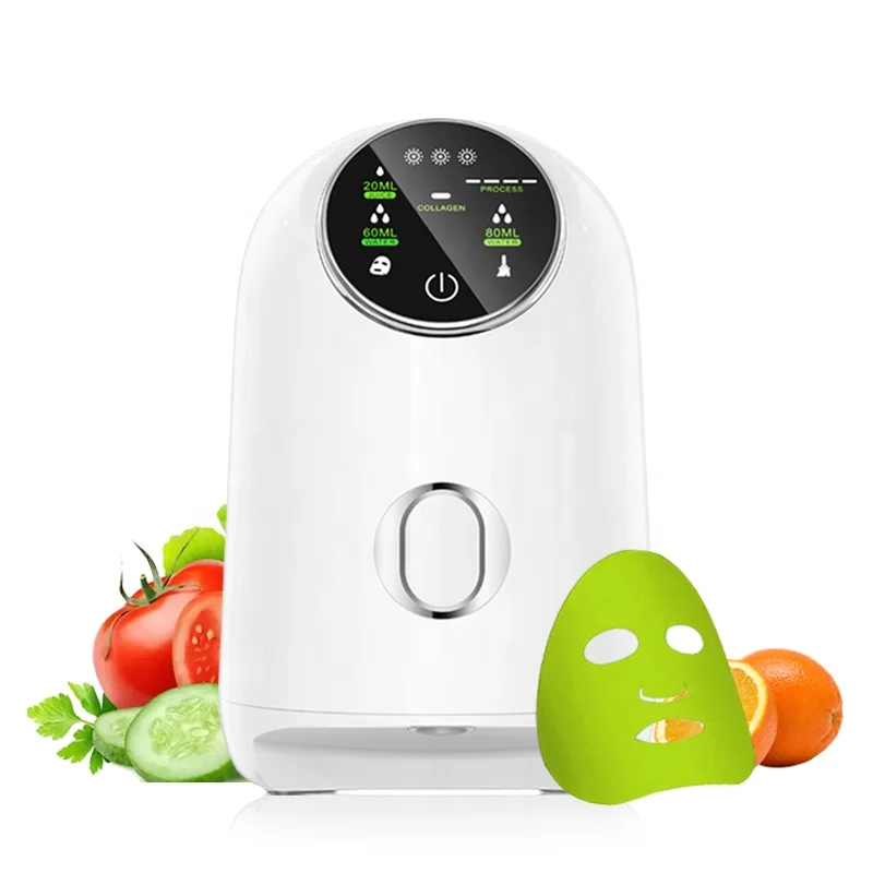 

Automatic smart screen touch DIY fruit face mask machine fashionable mask maker machine with display, White