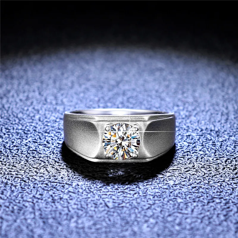 

Men's Wedding Ring Silver 925 Original 1 Carat Brilliant Cut Diamond Test Past D Color Moissanite Wedding Rings Gemstone Jewelry