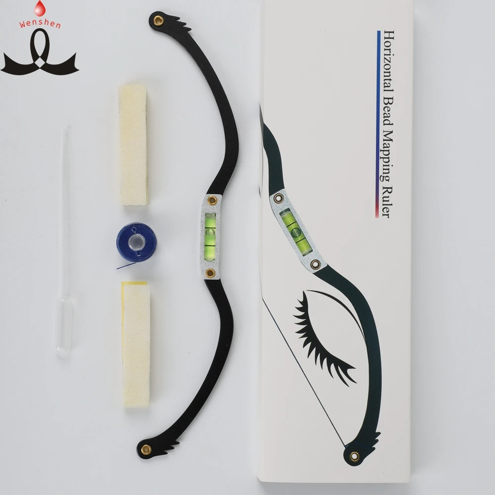 

New Arrival OEM Horizontal Bead Mapping Ruler PMU Eyebrow Microblading Mapping Line Marker Ruler, Silver &black