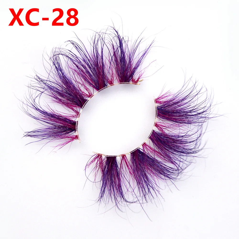 

wholesale colorful synthetic silk fiber 3d natural soft thick green rainbow false faux mink vegan lash eyelash, Natural black