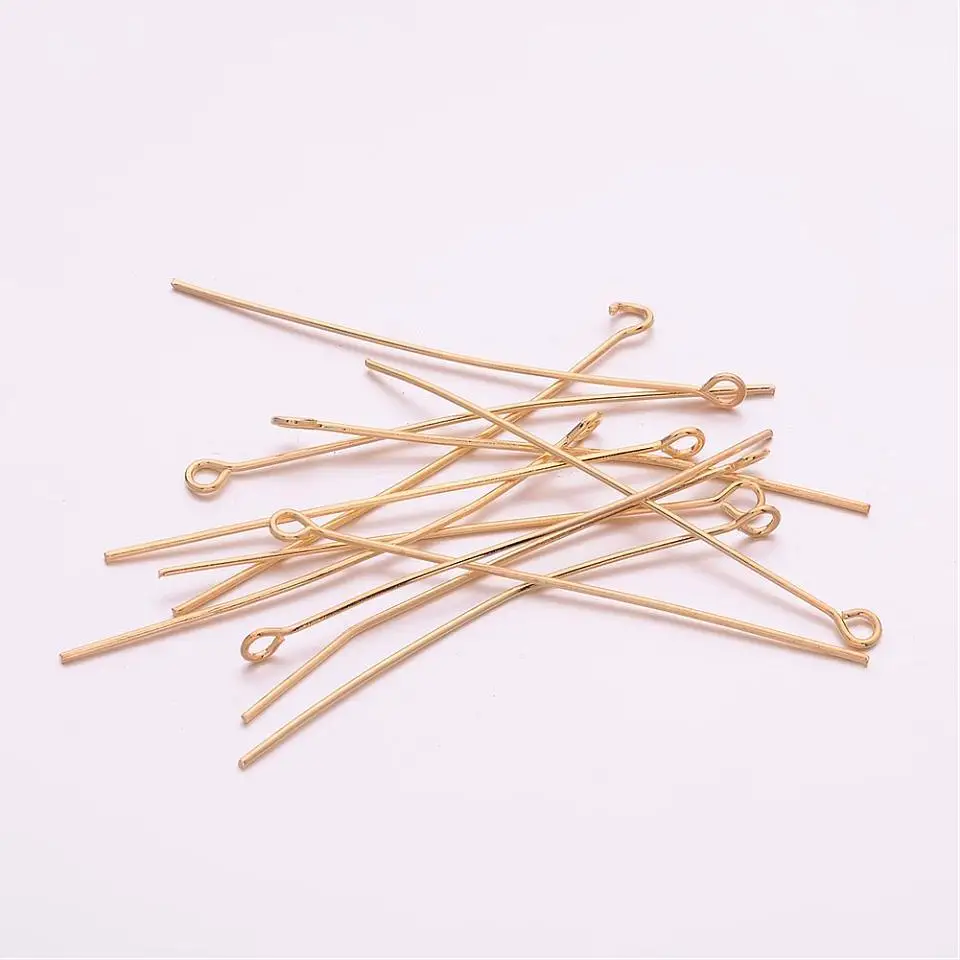 

Pandahall Plated Nickel Free Screw Jewelry Findings Sharp Eye Pins Gold Long Iron Pins & Needles Wholesale