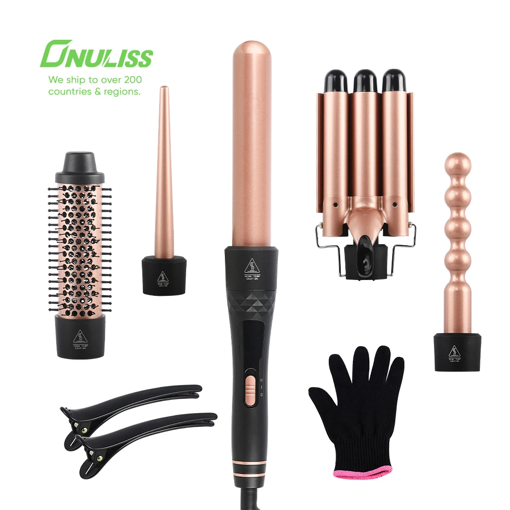 

5 in 1 Professional Rotating Hair Curling Iron Wand Hair Styling Tools Ceramic 3 Barrel Automatic Hair Curler