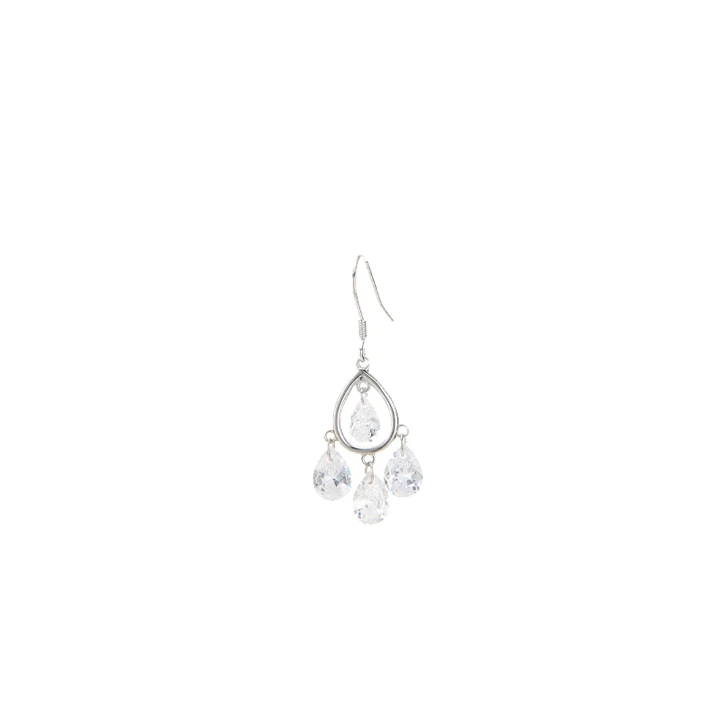 

Luxuriant Design Artificial Crystal 925 Sterling Silver Fashion Water Drop Earrings