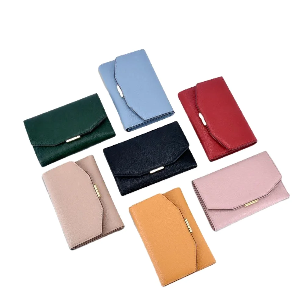 

PU Leather Wallet Portable pocket Card holder women Fashion ladies phone purse Envelope bag casual zip around clutch, Customized